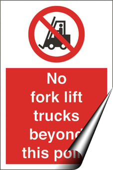 picture of No Fork Lift Trucks Sign - 200 x 300Hmm - Self Adhesive Vinyl - [AS-PR169-SAV]