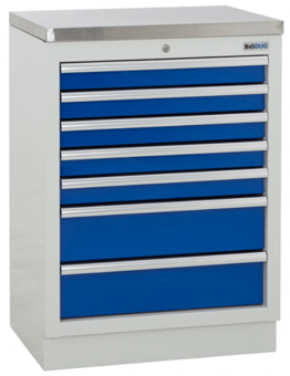 picture of BiGDUG 7 Drawer Cabinet - 948h x 680w x 463d mm - Stainless Worktop - [BDU-TGC5GBS] - (LP)