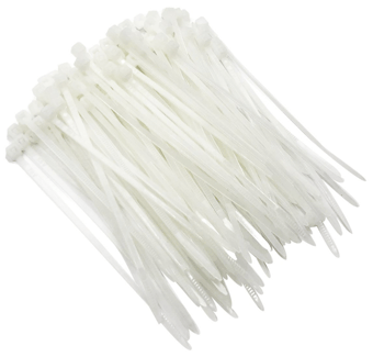 picture of Amtech 100pcs Tie Wraps White 100 x 2.5 mm - [DK-S0820]