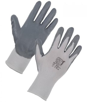 Picture of Supertouch Nitrotouch Soft-Touch Foam White/Grey Gloves - Pair - [ST-60065] - (DISC-W)