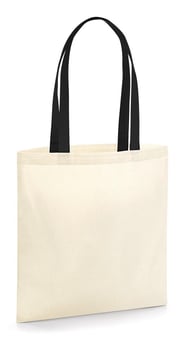 picture of Westford Mill Organic Bag for Life Contrast Handles - Natural White/Black - [BT-W801C-NBLK]