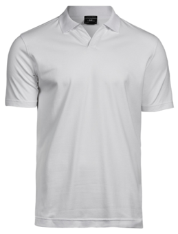 picture of Tee Jays Men's Luxury Stretch V-Neck Polo - White - BT-TJ1404-WHI