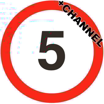 picture of Traffic 5mph Sign With Fixing Channel - FIXING CLIPS REQUIRED - Class 1 Ref BSEN 12899-1 2001 - 450mm Dia - Reflective - 3mm Aluminium - [AS-TR7-ALUC]