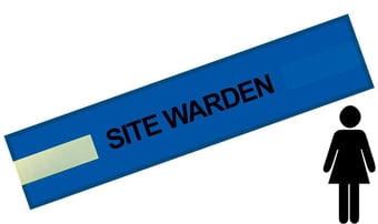 picture of Blue - Ladies Pre Printed Arm band - Site Warden - 10cm x 45cm - Single - [IH-ARMBAND-B-SW-B-S]