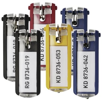 picture of Durable - Innovative Key Clip For Use With Key Rails - Assorted - Pack of 6 - [DL-195700]