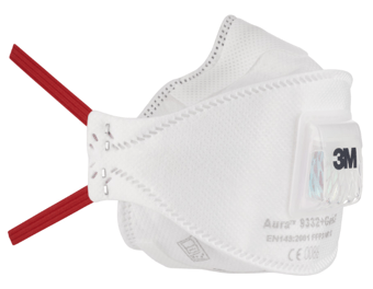 Picture of 3M - Aura Particulate Respirator 9332+Gen3 - Valved - Pack of 10 - CE Approved - [3M-9332+Gen3]