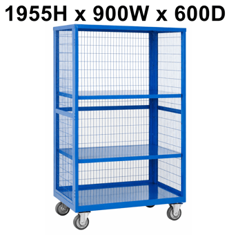 picture of QMP Boxwell Trolley Without Doors - Dark Blue - Steel - 1955H x 900W x 600D - [QM-XW199060MBXX] - (LP)