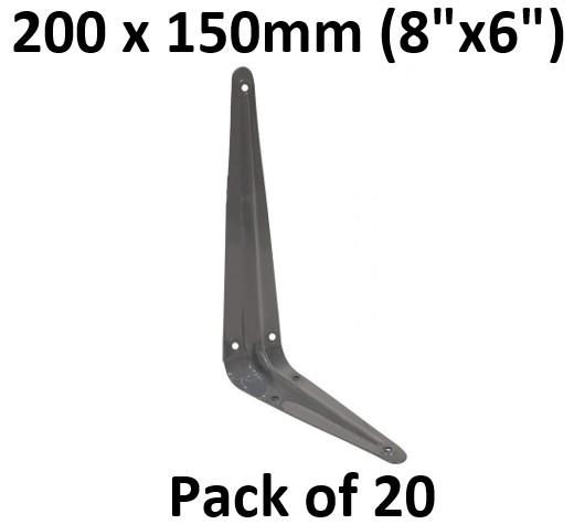 picture of Shelf Bracket - Grey London Type - 200 x 150mm (8"x6") - Pack of 20 - [CI-CJ05L]