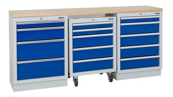 picture of BiGDUG 2041mm Wide Workbench - 1x Roll Cabinet - 4 Drawer Cabinet - 5 Drawer Cabinet - Multiplex - [BDU-TGC3R4GBM] - (LP)