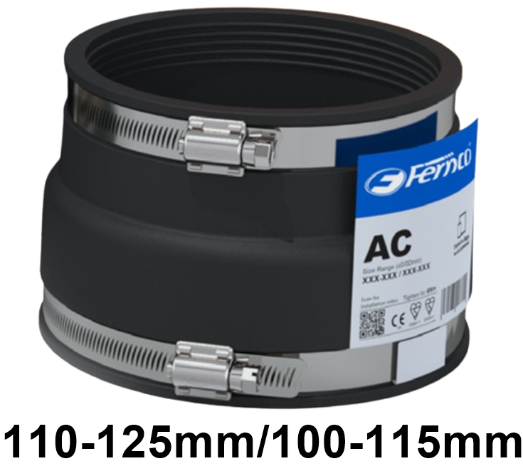 Fernco Adaptor Coupling - Size Range A 110-125mm / B 100-115mm - [FRN-AC5144]