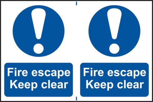 picture of Spectrum Fire escape Keep clear – PVC 300 x 200mm - SCXO-CI-0159