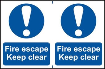 picture of Spectrum Fire escape Keep clear – PVC 300 x 200mm - SCXO-CI-0159