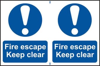 Picture of Spectrum Fire escape Keep clear - PVC 300 x 200mm - SCXO-CI-0159