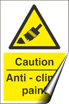 Picture of Caution Anti-Climb Paint Sign - 200 x 300Hmm - Self Adhesive Vinyl [AS-WA84A-SAV]