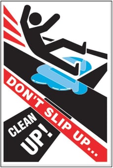 Picture of Don't Slip Up... Clean Up! Poster - 525 x 775Hmm - Encapsulated Paper - [AS-POS24]