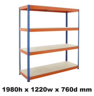picture of BiGDUG BiG400 Racking 4 Levels - Chipboard Shelves - 1980h x 1220w x 760d mm - [BDU-B41912074BO]