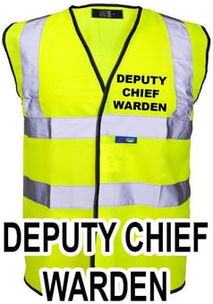 picture of Value Deputy Chief Warden Printed Front and Back in Black - Yellow Hi Visibility Vest - ST-35241-DCW