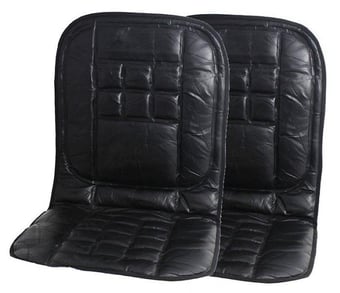 picture of Komodo 2 x Orthopaedic Leather Car Seat Covers - Black - [TKB-DT7153BLA]