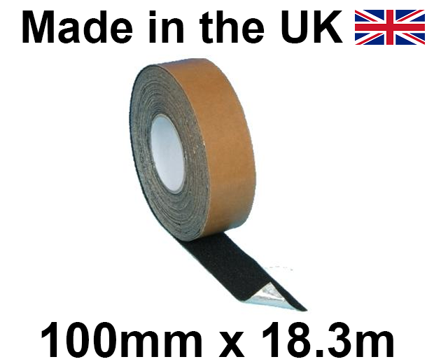 Black Conformable Grip Anti-Slip Self Adhesive Tape - 100mm x 18.3m Roll - [HE-H3406N-(100)]