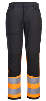 picture of Portwest CD888 - WX2 Eco Hi-Vis Class 1 Service Trousers Orange/Black - PW-CD888OBR