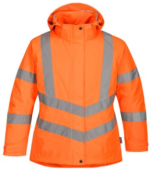 picture of Portwest - LW74 - Women's Hi-Vis Orange Winter Jacket - PW-LW74ORR