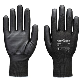 picture of Portwest A680 - Cut F21 Nitrile Tungsten Glove A9 - Pair - Black - PW-A680K8R