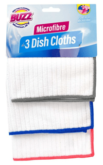 picture of Buzz Microfibre Dish Cloths 3 Pack - [OTL-322465]