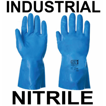picture of Supertouch Nitrile N15 Extra Tough Flock Lined Chemical Protection Blue Gloves - Pair - ST-12311
