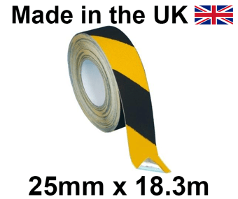 picture of Self Adhesive - 25mm x 18.3m - Black and Yellow Conformable Grip Anti-Slip Tape - [HE-H3406-(B/Y)-(25)]