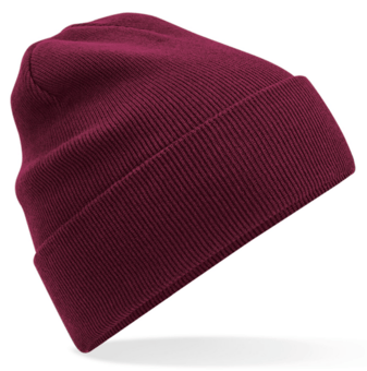 Picture of Beechfield Organic Cotton Original Cuffed Beanie - Burgundy Red - [BT-B45N-BUR]