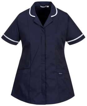 picture of Portwest - Ladies Stretch Classic Tunic - Navy Blue - Kingsmill Poly-cotton - 144g - PW-LW17NAR