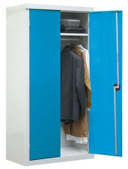 Picture of QMP Clothing Cupboard - 1 Shelf - Light Blue Doors - 1800H x 1200W x 460D mm - [QM-CC181246ZUXX]
