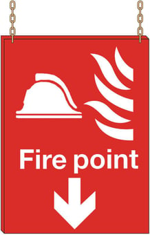 picture of Hanging Fire Point Sign - 400 x 600Hmm - 3mm Foamex - WITHOUT Holes for Chains - Fittings and Chains Sold Separately - [AS-HA3-FOAM]