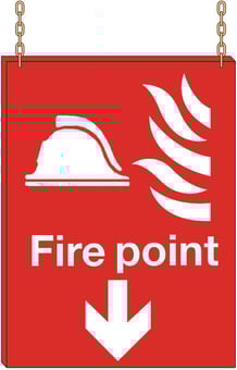 Picture of Hanging Fire Point Sign - 400 x 600Hmm - 3mm Foamex - WITHOUT Holes for Chains - Fittings and Chains Sold Separately - [AS-HA3-FOAM]