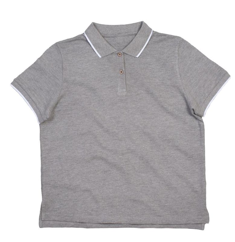 picture of Mantis The Women's Tipped Organic Polo - Heather Grey Melange/White - BT-M192-HGMW