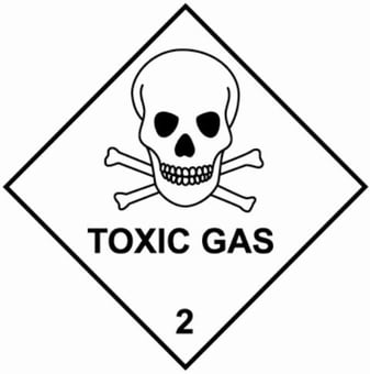 picture of UN Hazard Warning Diamond Label - 250 x 250mm - Self Adhesive Placard - TOXIC GAS (Class 2) - [HZ-HD2220]