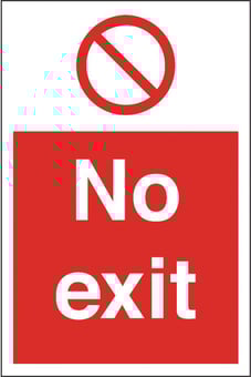 Picture of No Exit Sign MEDIUM - 400 x 600Hmm - Rigid Plastic - [AS-PR70-RP]