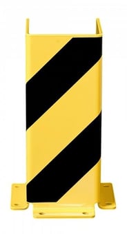 Picture of BLACK BULL Pallet Rack End Frame Protectors - 'U' Profile - 400mmH - 5mm Gauge - Yellow/Black - [MV-197.28.897]