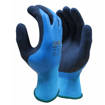 picture of Safe-T Waterproof Fully Coated Latex Foam Gloves Blue - TX-STGP6201 - (MP)