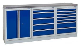 picture of BiGDUG 2041mm Wide Workbench - 5 Drawer Cabinet - 7 Drawer Cabinet - Stainless Worktop - [BDU-TGC145GBS] - (LP)
