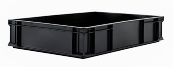 picture of BiGDUG Essentials Recycled Euro Stacking Box - 120h x 400w x 600d mm - 28L - Black - [BDU-BDEC1246RBK]