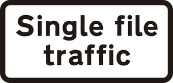 Picture of Spectrum 593 x 288mm Dibond ‘Single File Traffic’ Road Sign - With Channel - [SCXO-CI-14044]