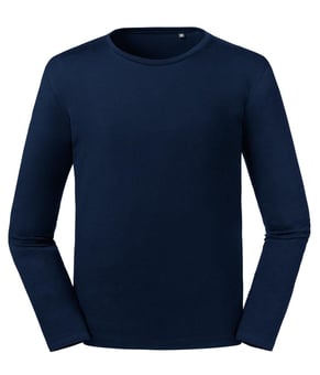 picture of Russell Men's Organic Long Sleeve Tee - French Navy Blue - BT-R100M-FNVY