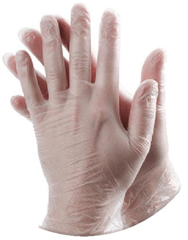 Picture of Supreme TTF Disposable Clear Vinyl Powdered Gloves - Box of 50 Pairs - HT-CLVINYLP - (NS-03-SEP)