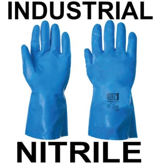 picture of Supertouch Nitrile N15 Extra Tough Flock Lined Chemical Protection Blue Gloves - Pair - ST-12311