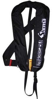 picture of Lalizas Sigma 170N Inflatable Lifejacket Auto w/D-ring & Crotch Strap - Adult - Black - [LZ-72081] - (LP)