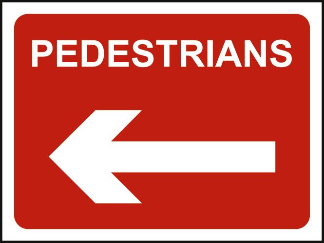 picture of Spectrum 1050 x 750mm Temporary Sign – Pedestrians - Arrow Left – [SCXO-CI-13168-1]