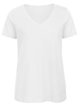 picture of B&C Women's Organic Inspire V-Neck Tee - White - RLW-B119FWHIT