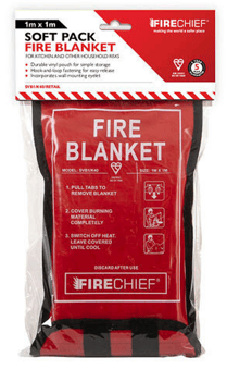 picture of Firechief 1 x 1m Fire Blanket - Soft Case Retail Pack - [HS-101-1523] - (DISC-R)