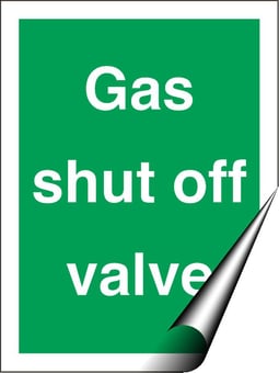 Picture of Tye Tags - Gas Shut Off Valve - 150 X 200Hmm - Self Adhesive Vinyl - [AS-GC19-SAV]